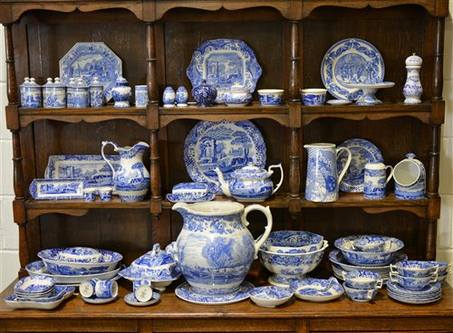 Lot 70 - A large quantity of Spode "Italian" and other collections table ware and decorative items, including a limited edition milking jug (722/750), a limited edition "Girl at Well" bowl (309/450)... (44)