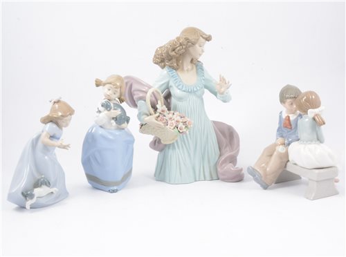 Lot 47 - A collection of eight Lladro and Nao figures