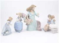 Lot 47 - A collection of eight Lladro and Nao figures