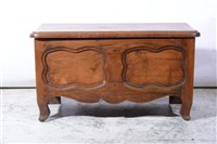 Lot 386 - A French chestnut blanket box