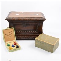 Lot 215A - A shagreen box, an oak correspondence box, and a 1920s Spingoff golfing game