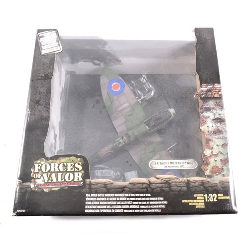 Lot 250 - Unimax Toys Ltd model UK Spitfire MK IX no.132 wing The Netherlands 1945, 1:32 scale, boxed, along with other Corgi loose aircraft models