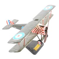 Lot 239 - Bravo Delta model Sopwith F.1 Camel bi-plane aircraft, approximately 1:17 scale, painted wooden construction, wing span is 50cm, unboxed.