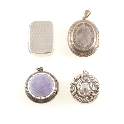 Lot 215 - Four collectable silver boxes/locket.