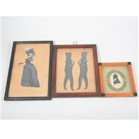 Lot 159 - A silhouette of Miss Stanley, Theatre Royal, Drury Lane, by JP Davis 1806; and two other silhouettes (3)
