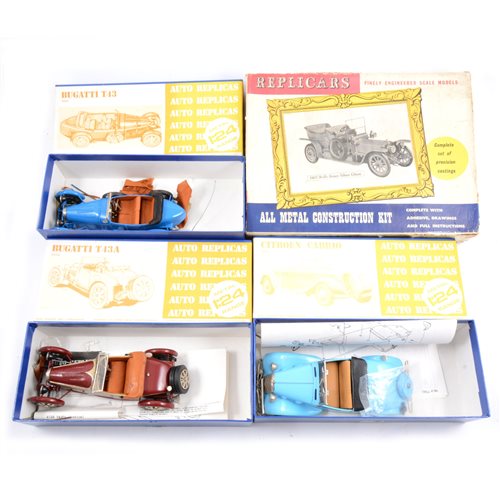 Lot 308 - Auto Replicas white metal model kits, Citroen Cabro 1004, Bugatti T43 1001, Bugatti T43A 1003