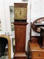 Lot 341 - An oak longcase clock, square brass dial, signed William Gregory, Odiham