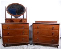 Lot 339 - An Edwardian three-piece stained walnut bedroom suite