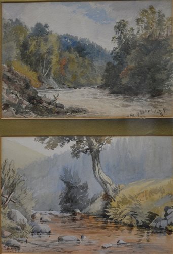 Lot 297 - Monogamist AS, pair of river scenes, two watercolours, mounted and framed as one.