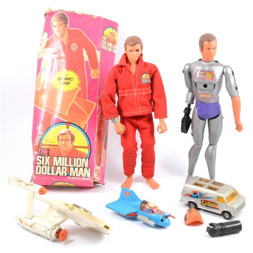 Lot 132 - Six Million Dollar Man and Maskatron figures, one is a/f box, with accessories