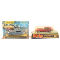 Lot 111 - Corgi Toys diecast 335 4.2 Litre Jaguar E-Type 2+2 in original box, and a Dinky 131 Jaguar E-Type 2+2 in original box, (2).