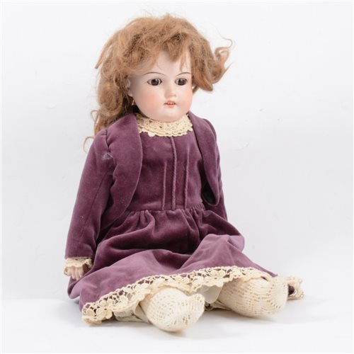 Lot 222 - AM 370 dep bisque head doll with original outfit.