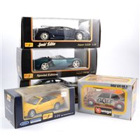 Lot 320 - Large collection of Burago and Maisto models, 1:12, 1:18 and 1:24 scale, all boxed, approx 75 models.