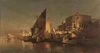 Lot 291 - Charles Gifford Dyer, Riva degli Schiavoni, Venice, oil on canvas.