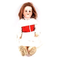Lot 216 - Armand Marseille Germany bisque head doll, 390 A.8.M stamp, fixed eyes and open mouth, composition limbs and body, 61cm tall.