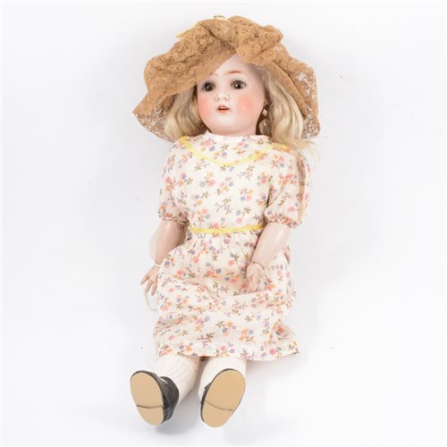 Lot 212 - Alt, Beck & Gottschalck bisque head doll, stamped 1362 head size 2, with fixed eyes, eye lashes (loss to one eye), open mouth, composition body and limbs, pierced ears, 47cm tall.
