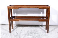 Lot 335 - Chinese hardwood two-tier console/ altar table