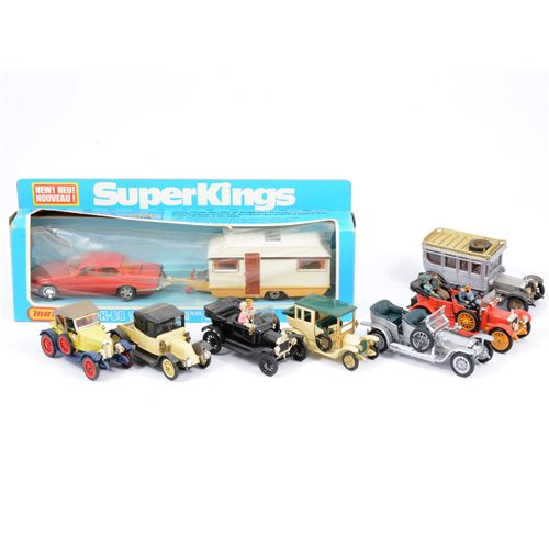 Lot 106 - Matchbox SuperKings K-69 caravan touring set boxed, along with small selection of Corgi Classics, Matchbox Years of Yesteryear and Dinky toys, (8).