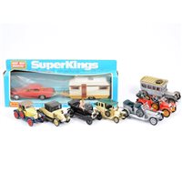 Lot 106 - Matchbox SuperKings K-69 caravan touring set boxed, along with small selection of Corgi Classics, Matchbox Years of Yesteryear and Dinky toys, (8).