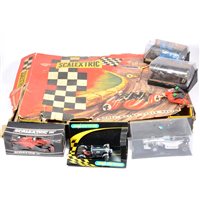 Lot 139 - A part Scalextric MC31 Motorcycle & Sidecar Set, c1964, box a/f with loose parts