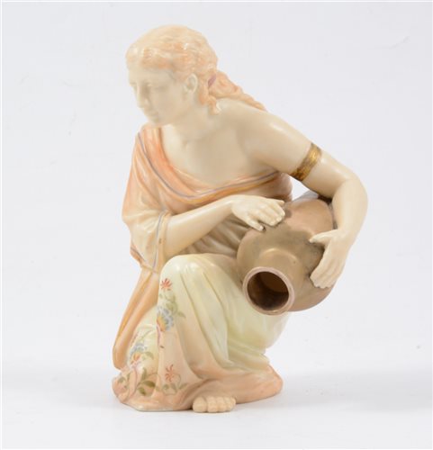 Lot 8 - Royal Worcester model of an ancient Greek woman with amphora