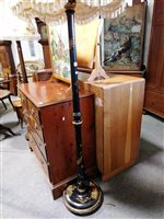 Lot 369 - A black japanned standard lamp.