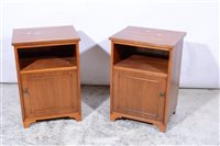 Lot 359 - A pair of modern mahogany bedside tables, and modern mahogany dressing table mirror. (3)
