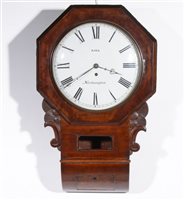 Lot 318 - A Scottish mahogany cased wall clock, signed Kirk, Northampton.