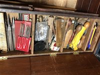 Lot 131 - A Cabinet makers tool chest, painted pine carcass with mahogany linings and trays.