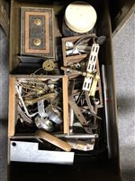 Lot 460 - Old four-drawer filing cabinet containing mixed hardware, screws, etc