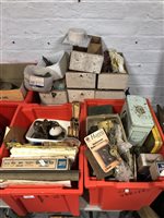 Lot 463 - Three large boxes of boxed hardware, miscellaneous furniture fittings, etc