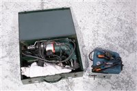 Lot 465 - AEG jigsaw, and a cased Metabo hand drill with bits.