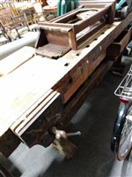 Lot 450 - An old pine workbench, with vice and holdfast.