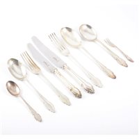 Lot 165 - Canteen of silver cutlery, by Cooper Bros., London 1976, twelve place settings.