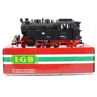 Lot 52 - LGB railways G scale 2-6-2 Tank steam locomotive in DR black livery no.23802, boxed.