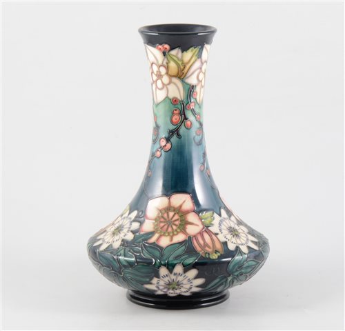 Lot 19 - A Moorcroft 'Carousel' vase, 28.5cm, signed RJ Bishop, numbered 518, date mark 1997, impressed Moorcroft Made in England