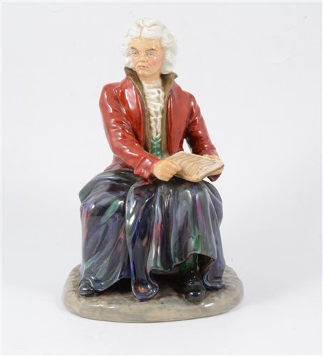 Lot 57 - Reginald Johnson, a hand-painted pottery figure, Ludwig Van Beethoven.