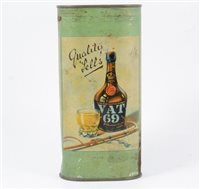 Lot 123 - Vat 69 liqueur Scotch whisky in original War Office Times and Naval Review tin, possibly 1930s.