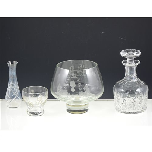 Lot 19 - Set of Edinburgh crystal sherry glasses; other table crystal; two Caithness paperweights, etc