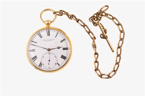 Lot 195 - James Whitelaw Edinburgh - an 18 carat yellow gold open face pocket watch