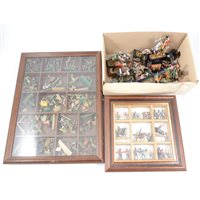 Lot 191 - A quantity of white metal military war gaming figures, in two display cases, and a selection of plastic military figures.