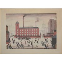 Lot 312 - Laurence Stephen Lowry, Mill Scene, offset lithograph.