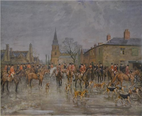 Lot 306 - Lionel Edwards, The Pytchley Hunt, Crick Meet 1952, signed edition in pencil