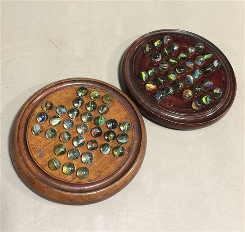 Lot 207 - Two solitaire games with vintage marbles.
