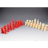 Lot 201 - Ivory chess set, in the style of Charles Hastilow, c1850, king size 10.9cm.