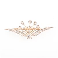 Lot 177 - A diamond set wing shaped brooch.