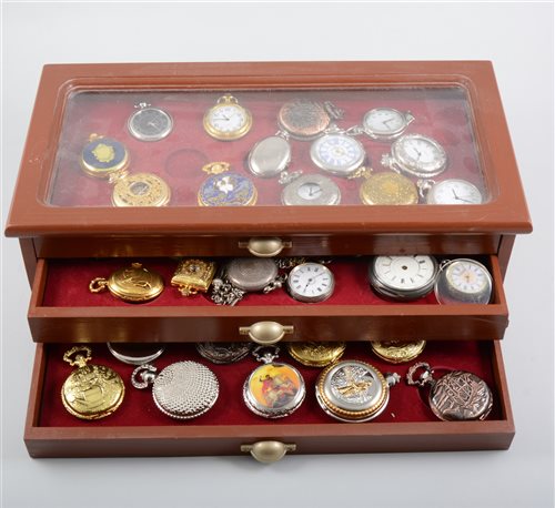 Lot 263 - Four collectors display cases and contents of principally replica watches.