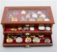 Lot 263 - Four collectors display cases and contents of principally replica watches.