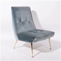 Lot 622 - A 1960s easy chair with gilt metal supports.