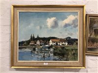 Lot 336 - Stanley Orchart, river Bure at Coltishall, oil on canvas, signed, titled verso, 23x29cm.